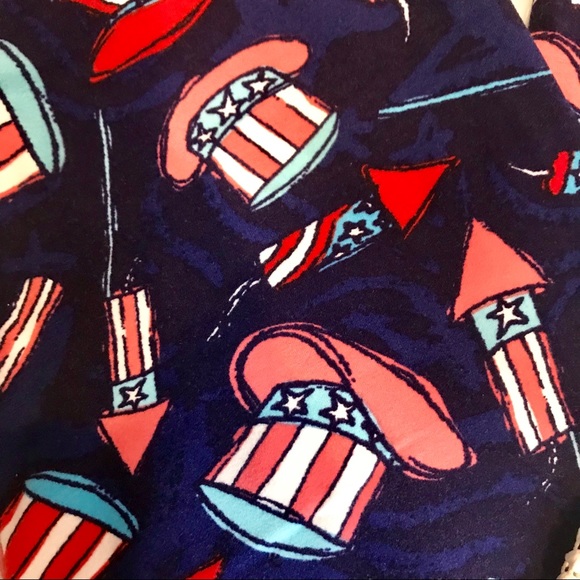 Legging LuLaRoe Americana - Rouge Et Bleu à étoiles - Taille OS - Neuf Avec étiquettes
